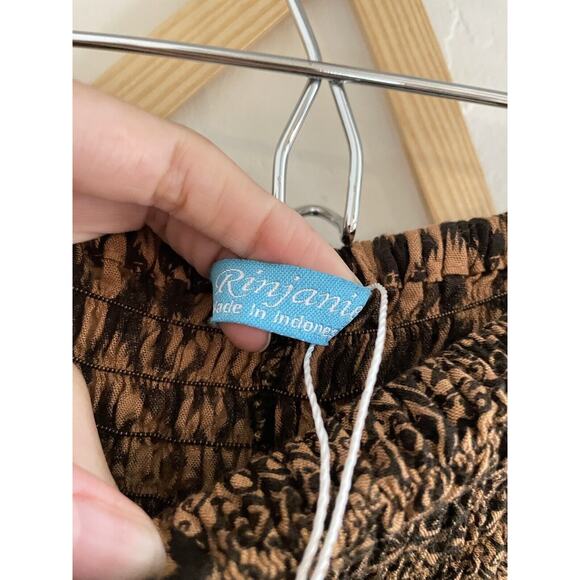 Bohemian Pants Harem Indonesia Brown OS Wide Legs Pockets - Picture 7 of 8